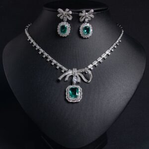 High-Glow 3A Zirconia Jewelry Set (2-PCS: Necklace & Earrings) GS0055