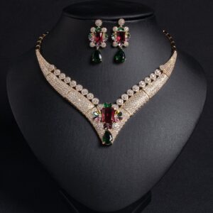 High-Glow 3A Zirconia Jewelry Set (2-PCS: Necklace & Earrings) GS0010